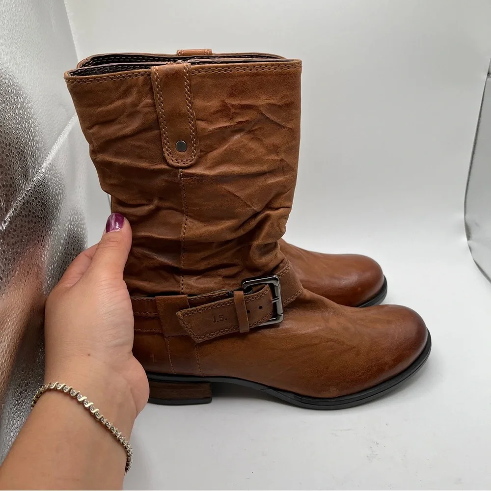 NWOB Josef Seibel Sanja 14 Cognac Womens Leather Knee High Boots size 36 US5-5.5 - Picture 2 of 14